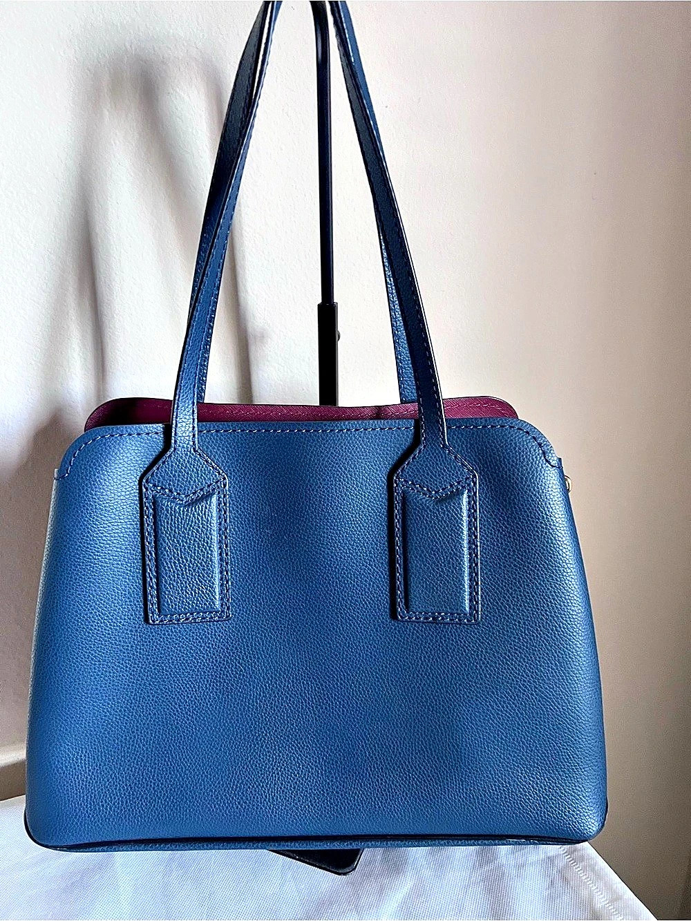 Marc Jacobs The Editor Leather Tote in Dark Teal & Red - Picture 3 of 13